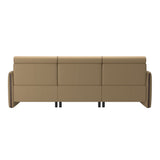 Emily Wood - 2-Seater Sofa with 1 Power Seat and 1 Long Seat - Paloma Sand - Wenge