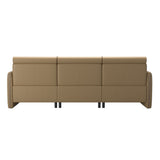 Emily Wood - 2-Seater Sofa with 1 Power Seat and 1 Long Seat - Paloma Sand - Smoked Oak
