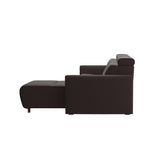 Emily Wood - 2-Seater Sofa with 1 Power Seat and 1 Long Seat - Paloma Chocolate - Brown