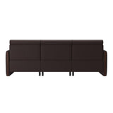 Emily Wood - 2-Seater Sofa with 1 Power Seat and 1 Long Seat - Paloma Chocolate - Brown