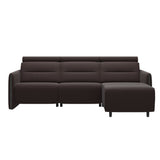 Emily Wood - 2-Seater Sofa with 1 Power Seat and 1 Long Seat - Paloma Chocolate - Grey