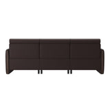 Emily Wood - 2-Seater Sofa with 1 Power Seat and 1 Long Seat - Paloma Chocolate - Wenge