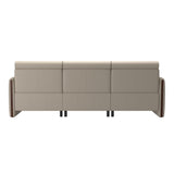 Emily Wood - 2-Seater Sofa with 1 Power Seat and 1 Long Seat - Paloma Fog - Brown