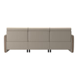 Emily Wood - 2-Seater Sofa with 1 Power Seat and 1 Long Seat - Paloma Fog - Walnut