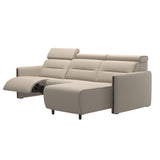Emily Wood - 2-Seater Sofa with 1 Power Seat and 1 Long Seat - Paloma Fog - Grey