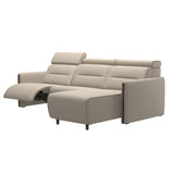 Emily Wood - 2-Seater Sofa with 1 Power Seat and 1 Long Seat - Paloma Fog - Wenge
