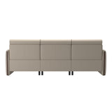 Emily Wood - 2-Seater Sofa with 1 Power Seat and 1 Long Seat - Paloma Fog - Wenge