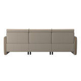 Emily Wood - 2-Seater Sofa with 1 Power Seat and 1 Long Seat - Paloma Fog - Smoked Oak