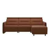 Emily Wood - 2-Seater Sofa with 1 Power Seat and 1 Long Seat - Paloma New cognac - Brown