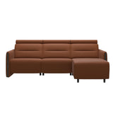 Emily Wood - 2-Seater Sofa with 1 Power Seat and 1 Long Seat - Paloma New cognac - Grey