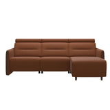 Emily Wood - 2-Seater Sofa with 1 Power Seat and 1 Long Seat - Paloma New cognac - Wenge