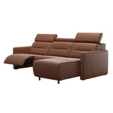 Emily Wood - 2-Seater Sofa with 1 Power Seat and 1 Long Seat - Paloma New cognac - Smoked Oak