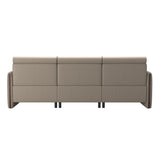 Emily Wood - 2-Seater Sofa with 1 Power Seat and 1 Long Seat - Paloma Mushroom - Wenge