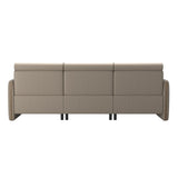 Emily Wood - 2-Seater Sofa with 1 Power Seat and 1 Long Seat - Paloma Mushroom - Smoked Oak