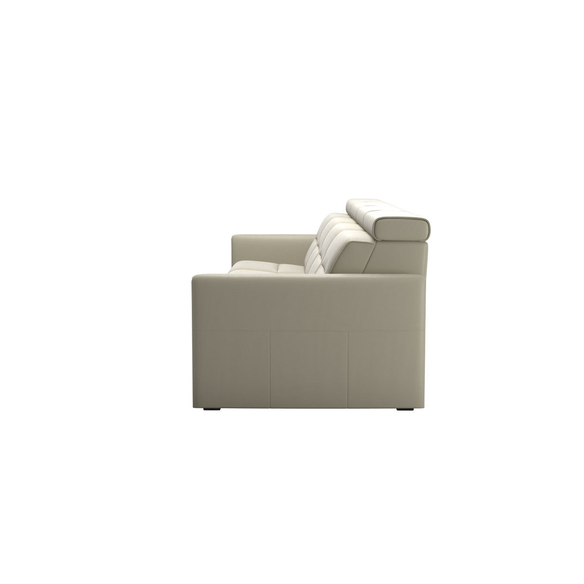 Stressless Emily Wood 4-Seater Sofa with 2 Power Seats in Paloma Light Grey, Smoked Oak, back view