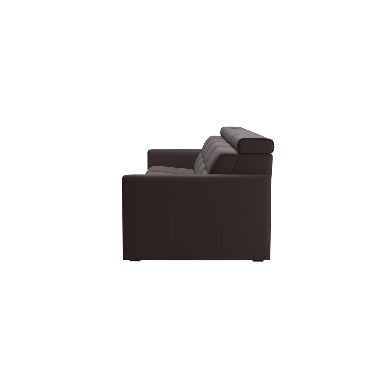 Stressless Emily Wood 4-Seater Sofa with 2 Power Seats in Paloma Chocolate, Black, back view