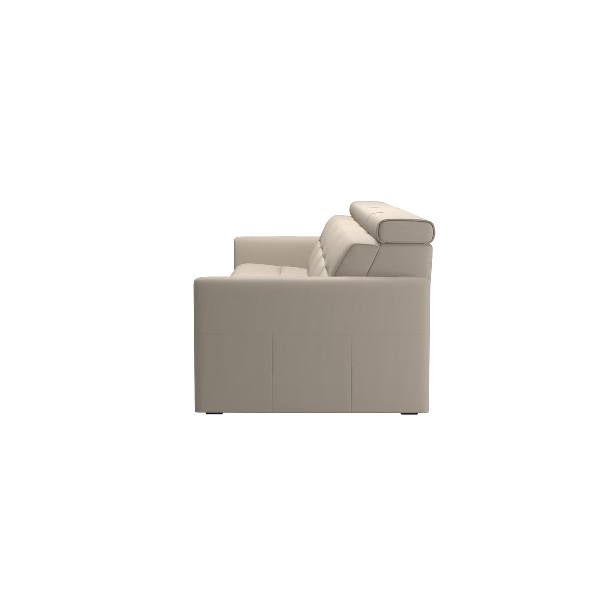 Stressless Emily Wood 4-Seater Sofa with 2 Power Seats in Paloma Fog, Oak, back view