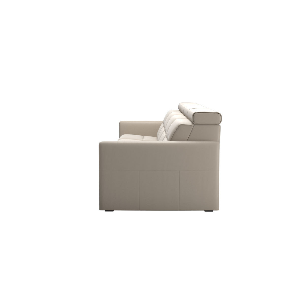 Stressless Emily Wood 4-Seater Sofa with 2 Power Seats in Paloma Fog, Smoked Oak, back view