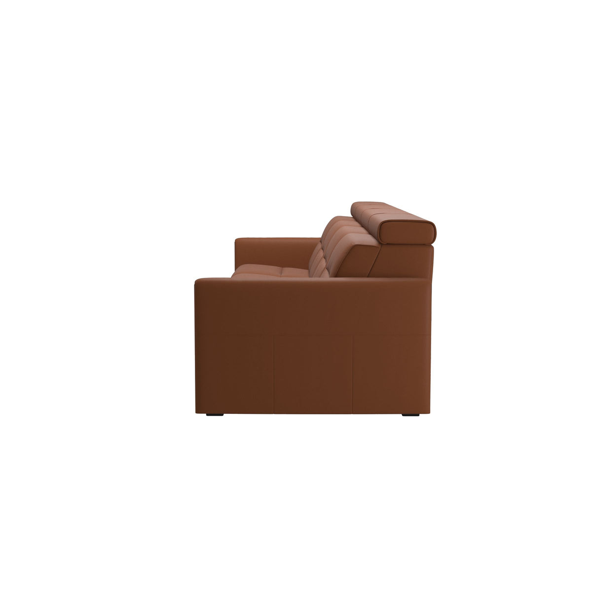 Stressless Emily Wood 4-Seater Sofa with 2 Power Seats in Paloma New Cognac, Black, back view