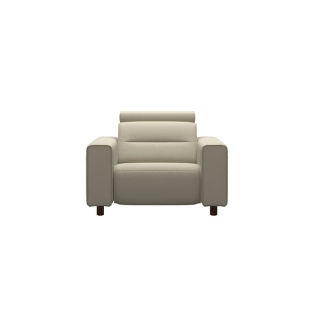 Emily Wide Arm - Chair with Power - Paloma Light Grey - Brown