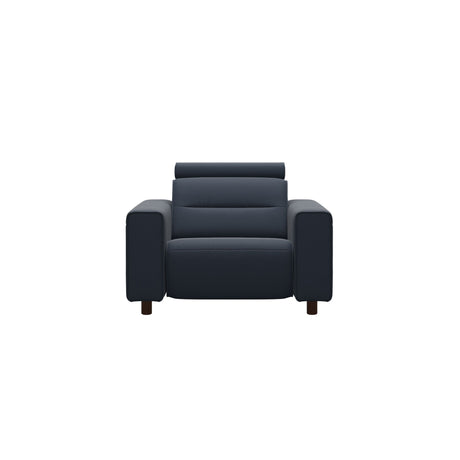 Emily Wide Arm - Chair with Power - Paloma Oxford Blue - Brown
