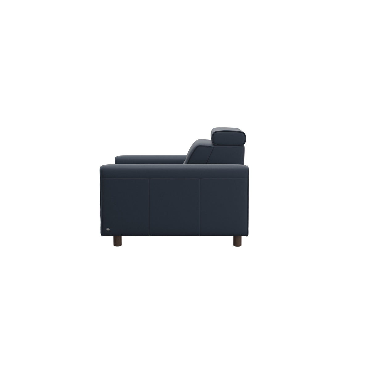 Stressless Emily Wide Arm Chair with Power in Paloma Oxford Blue, Wenge, back view