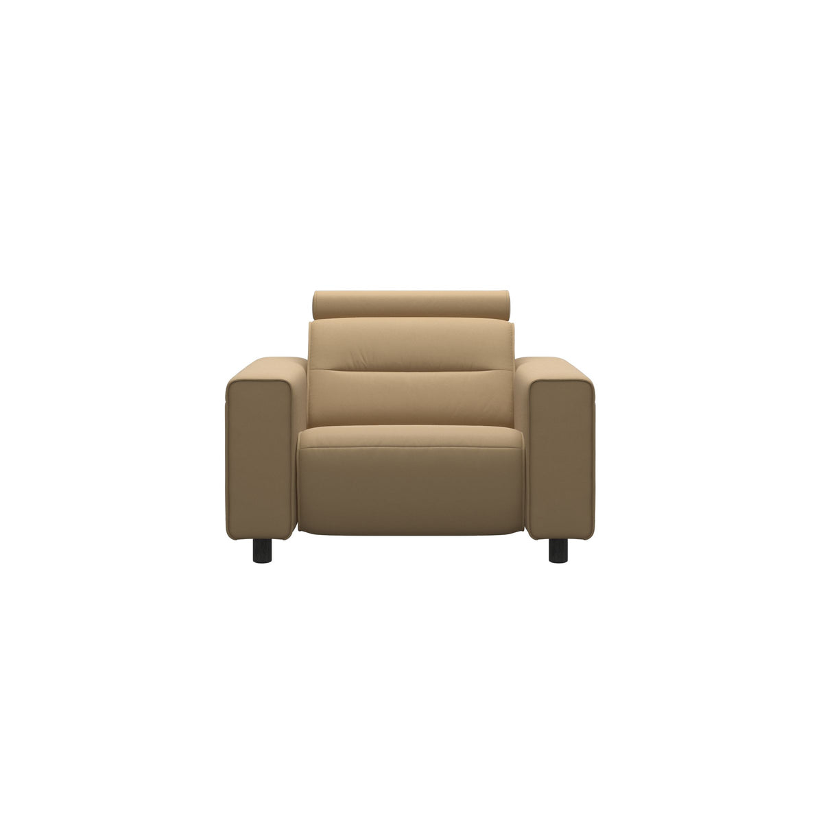 Stressless Emily Wide Arm Chair with Power in Paloma Sand, Grey, front view