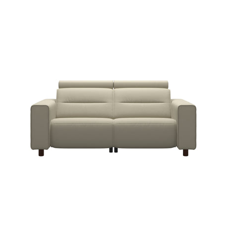 Emily Wide Arm - 2-Seater Sofa with 2 Power Seats - Paloma Light Grey - Brown