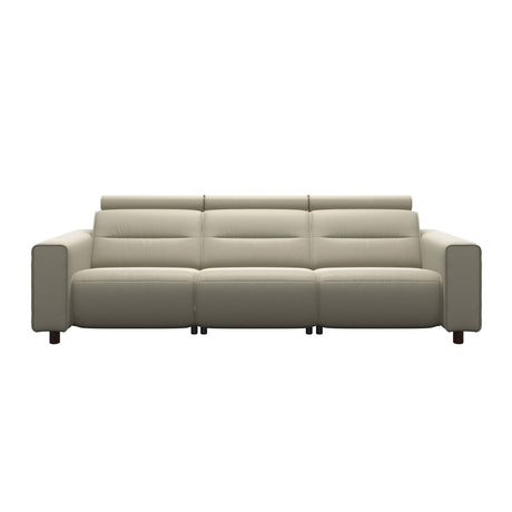 Emily Wide Arm - 3-Seater Sofa with 2 Power Seats - Paloma Light Grey - Brown