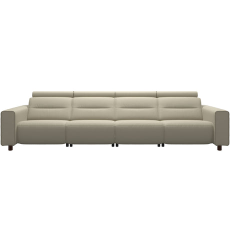 Emily Wide Arm - 4-Seater Sofa with 2 Power Seats - Paloma Light Grey - Brown
