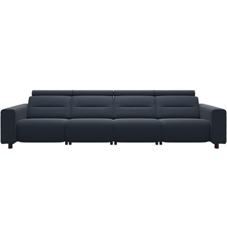 Emily Wide Arm - 4-Seater Sofa with 2 Power Seats - Paloma Oxford Blue - Brown