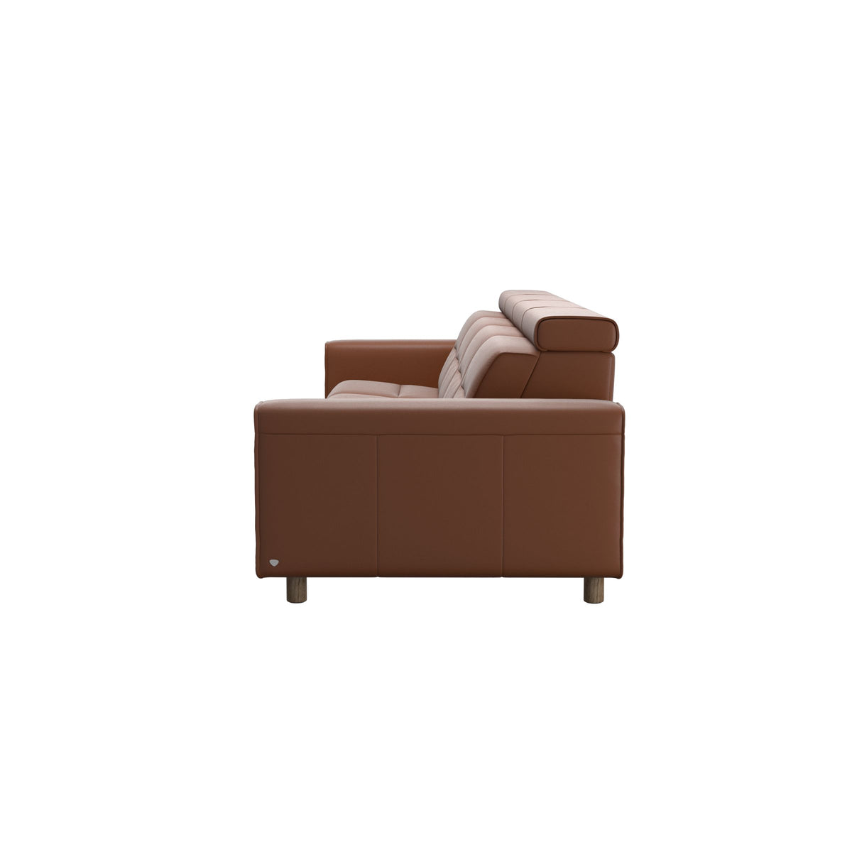 Stressless Emily Wide Arm 4-Seater Sofa with 2 Power Seats in Paloma New Cognac, Smoked Oak, back view
