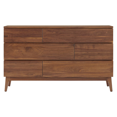 West Bros Serra 6 Drawer Dresser in 79 Toast, on white