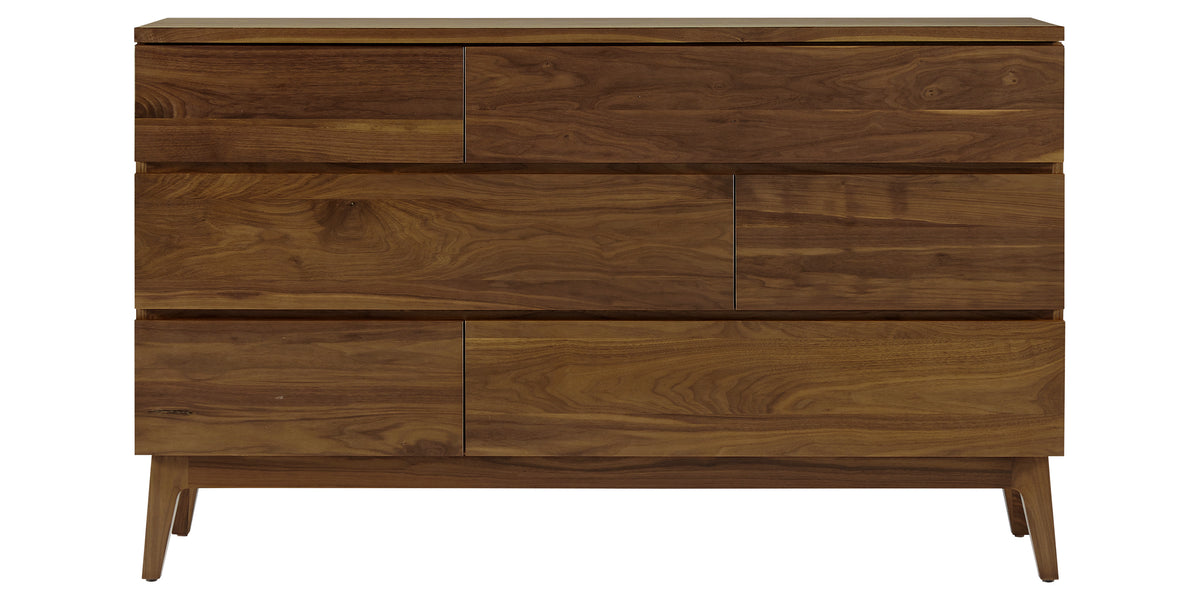 West Bros Serra 6 Drawer Dresser in 80 Walnut