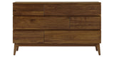 West Bros Serra 6 Drawer Dresser in 80 Walnut