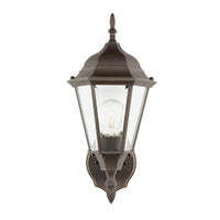 One Light Outdoor Wall Lantern — 17.00", Clear Beveled