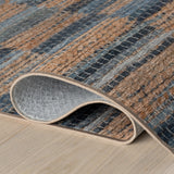 Lynix Coastal Striped Machine Washable Rug