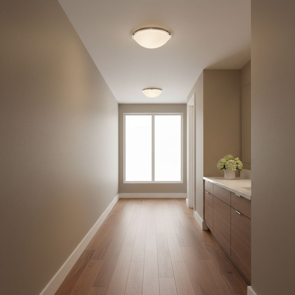 Two Light Flush Mount — W: 12.25" × H: 4.00"