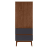 West Bros Serra Dressing Tower in 79 Toast, on white, Slate Lacquer drawer front colour