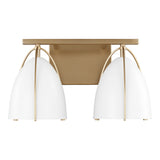Two Light Wall/Bath — Matte White, 9 W