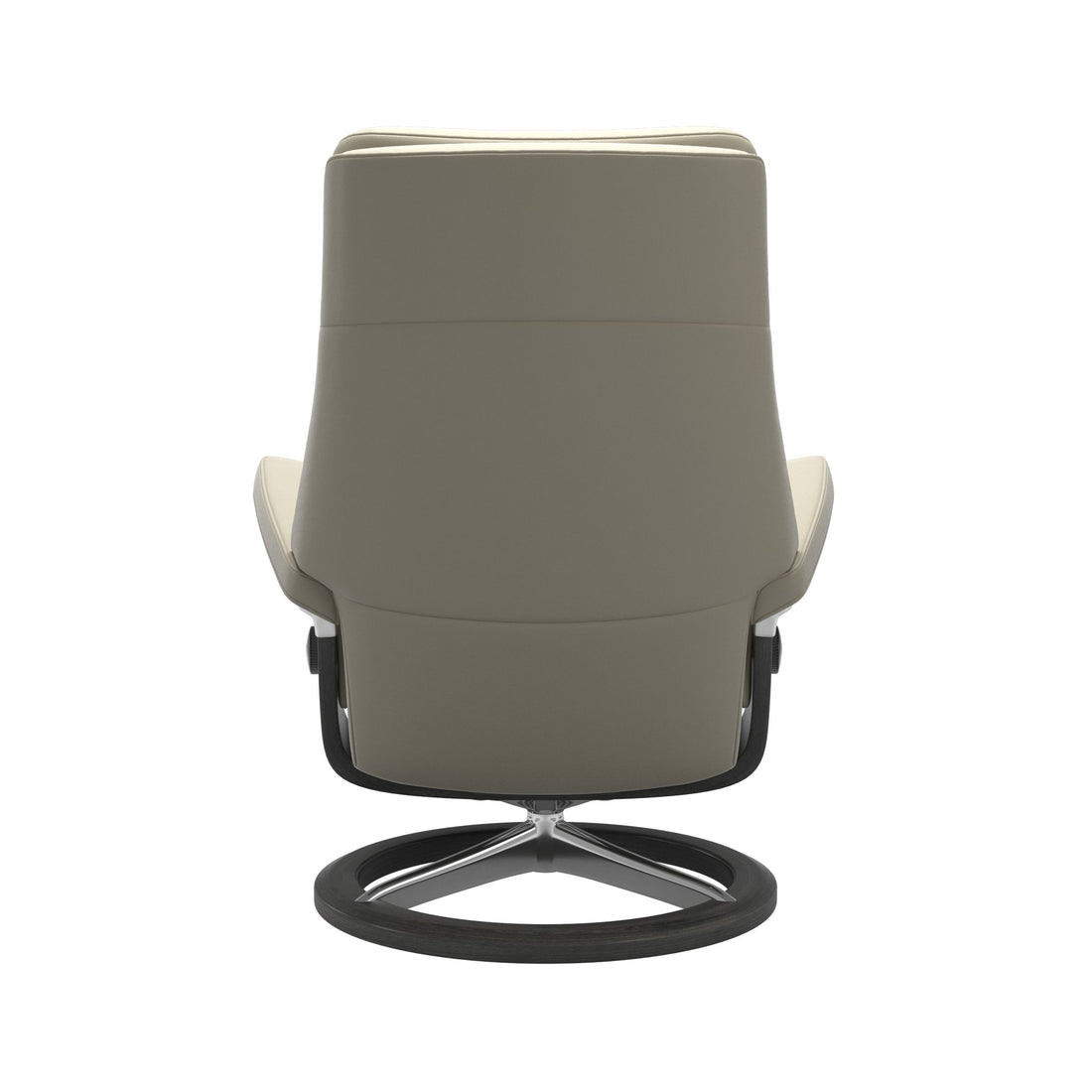 Stressless Paul Recliner Signature Base in Paloma Light Grey, Grey, back view
