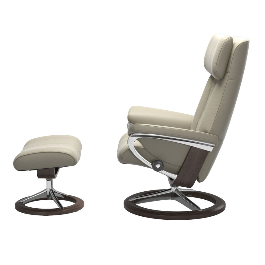 Paul Recliner - Signature Base - Paloma Light Grey - Wenge Wood