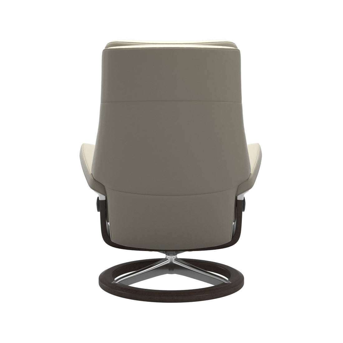 Stressless Paul Recliner Signature Base in Paloma Light Grey, Wenge, back view