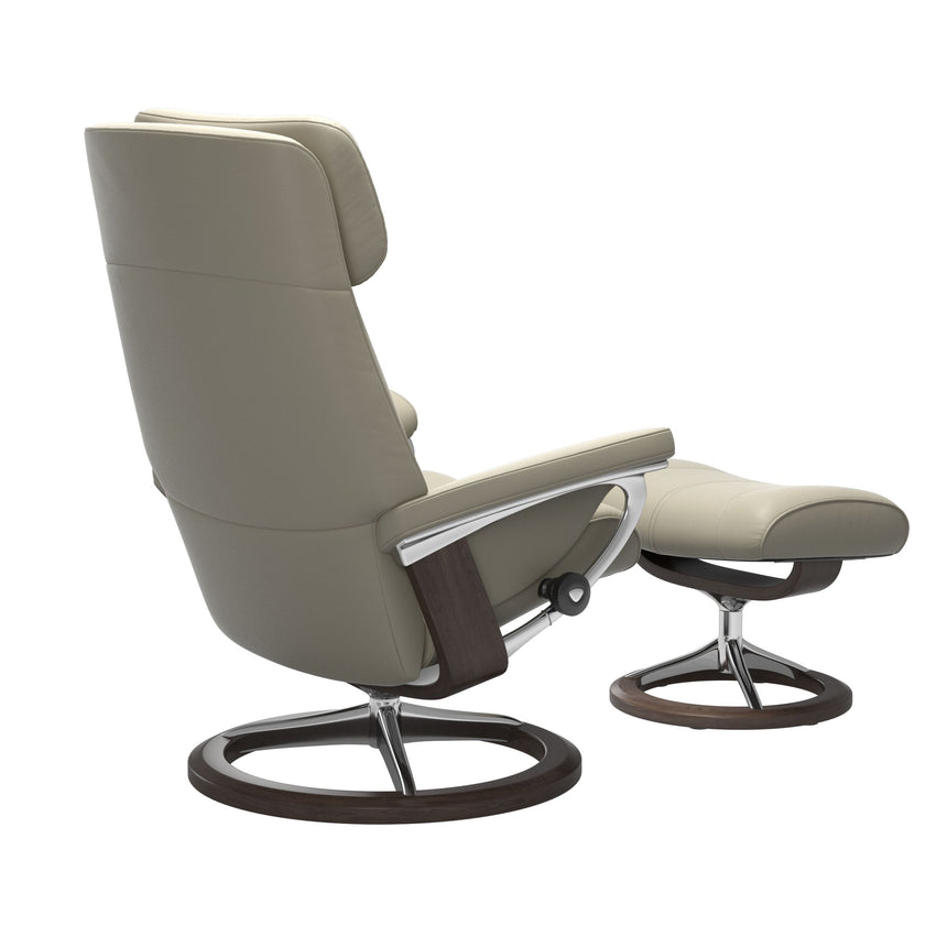 Paul Recliner - Signature Base - Paloma Light Grey - Wenge Wood