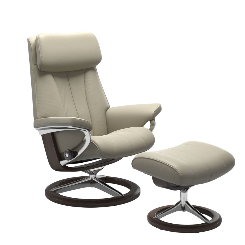 Paul Recliner - Signature Base - Paloma Light Grey - Wenge Wood