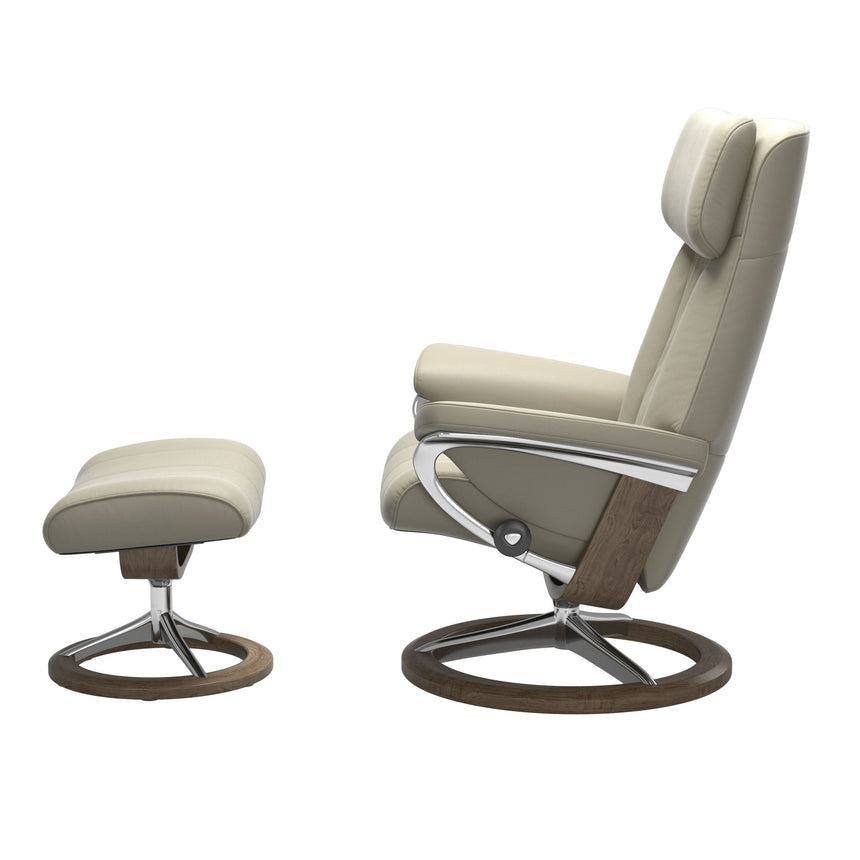 Paul Recliner - Signature Base - Paloma Light Grey - Smoked Oak Wood