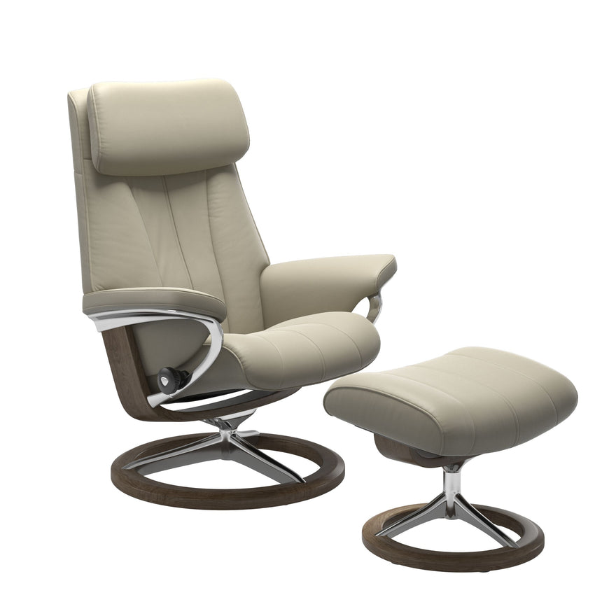 Paul Recliner - Signature Base - Paloma Light Grey - Smoked Oak Wood