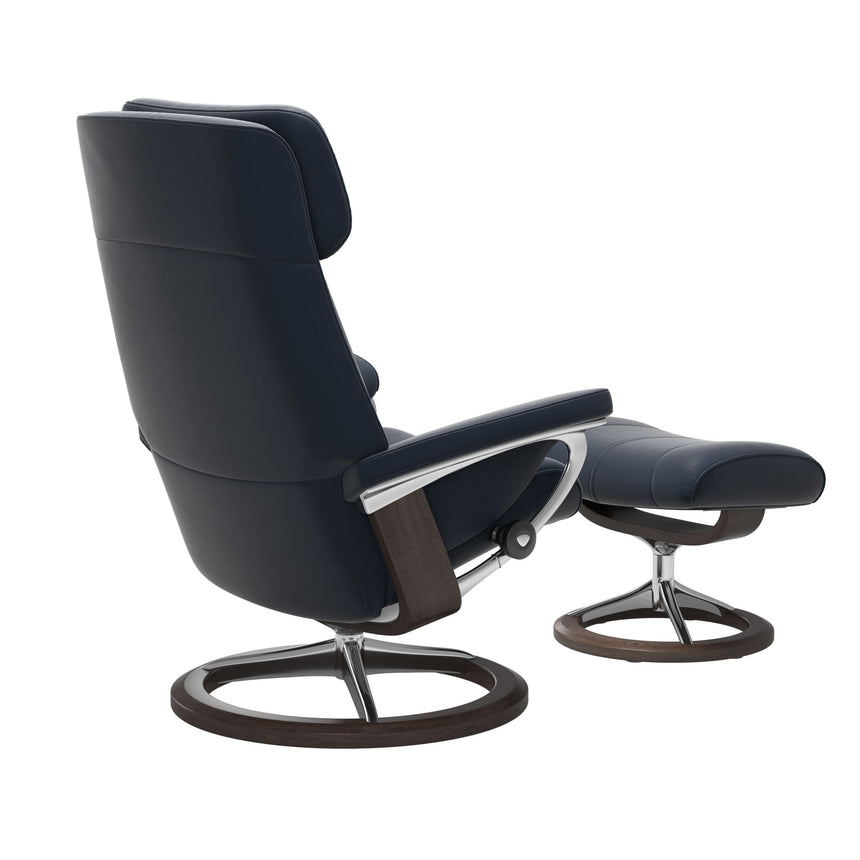 Paul Recliner - Signature Base - Paloma Oxford Blue - Wenge Wood