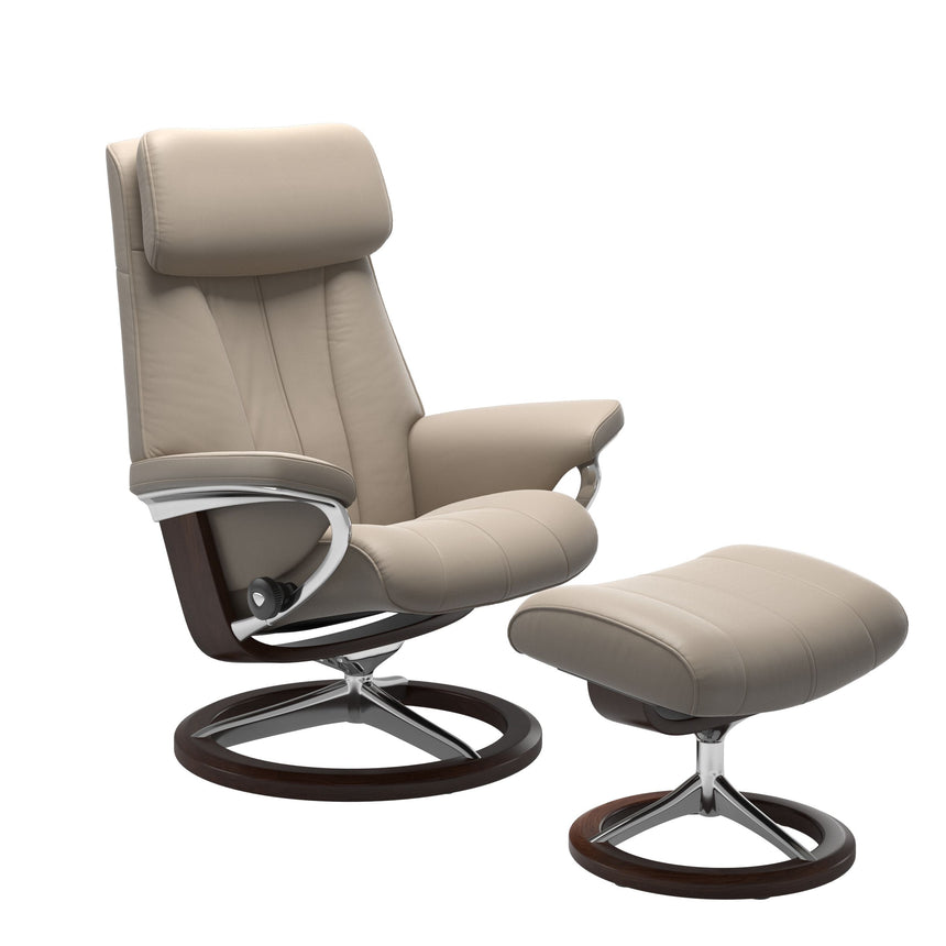 Paul Recliner - Signature Base - Paloma Mushroom - Brown Wood
