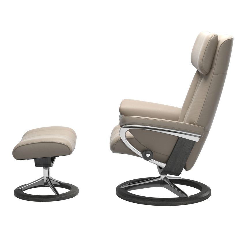 Paul Recliner - Signature Base - Paloma Mushroom - Grey Wood